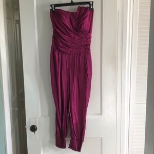 Beautiful strapless fushia jumpsuit